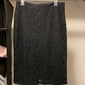 Who What Wear Black Lace Pencil Skirt